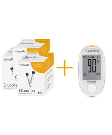 Pachet 3 cutii teste+glucometru microlife